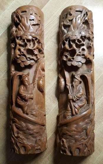 Pair of Chinese Map or Scroll Weights